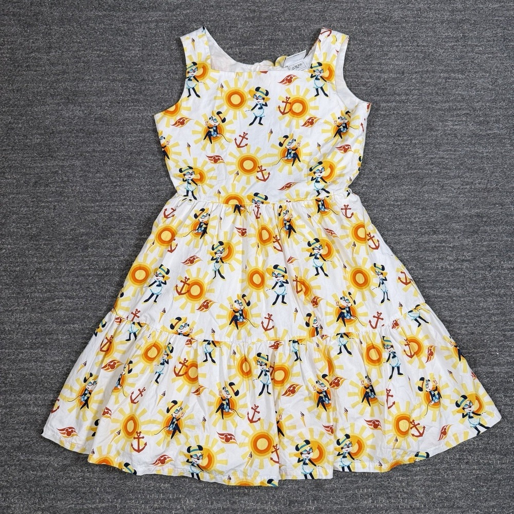 Disney Cruise Line Girls Dress 2XL XXL Minnie Sun Nautical Boat Fit Flare Mouse